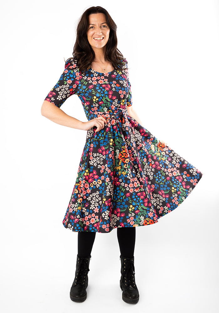 Laraine Floral Print Full Skirt Dress
